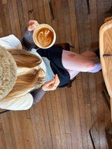 【即日発送】[Made] Brown leather vase tights 