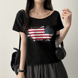 Edding Unfoot Off-Shoulder Printed Short Sleeve