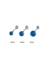 3, 4, 5mm ボールピアス (ブルー)
