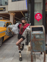 [Muffler set] Nana Wool V-neck Knit
