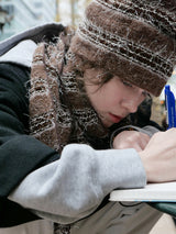 Sof Knit Hat&Neck Warmer_Melange Brown