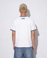 LEOPARD RINGER T-SHIRT (WHITE/GRAY) [MEN]