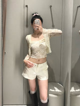 Sugar Dairy Frill Lace Sleeveless Top