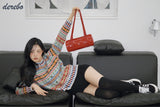 Nordic round knit cardigan