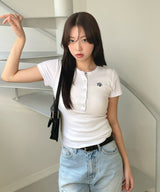 ハーフオープンロゴハーフTシャツ [3color]