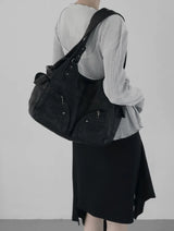 Miv Cracked Leather Shoulder Bag