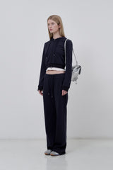 KIRSH プレーンスリムフィットクロップパーカージップアップ [DARK NAVY]
