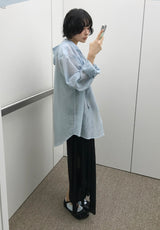 SHEER WRAP UNBALANCE SKIRT