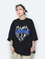 ハートレタリングオーバーサイズ半袖Tシャツ