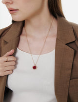 26SS★ [Premium Plating] Pennysense AB(P) Coin Necklace Black Agate