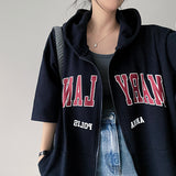 Ike Oversized Fit Short-Sleeved Hooded Zip-Up