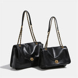 Autumn Winter Chain Strap Faux Leather Tote Cross Bag