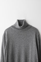 Cashmere turtle neck knit (Grey)