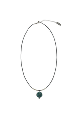 Ethnic patina solar leather necklace