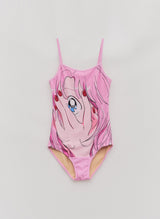 '& SPEAK LOVE WAITS' ANIMATION SWIMSUIT PINK