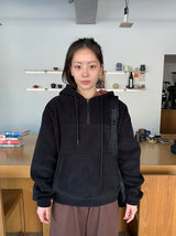 キスティロチェックハーフジップアップフリースフーディ