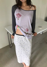 Flower print raglan T(2c)
