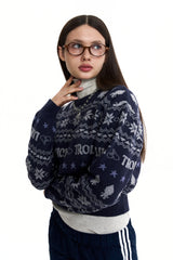 TROLLS JACQUARD ニット - NAVY