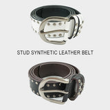 Stud synthetic leather belt