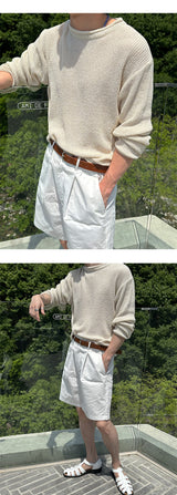 [S/S] Hazzi boucle linen round neck knit(4color)