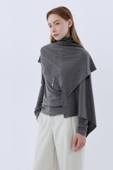 CAPE T-SHIRT COMBI SETUP_CHARCOAL