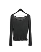 Renne See-through Boat Neck Long Sleeve Tee