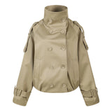 Chloe High-Neck Double Short Trench