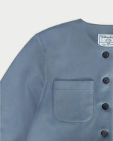 Frill crop jacket_skyblue