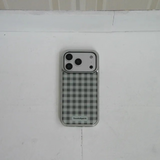 Checkered Matcha Silver Epoxy Case