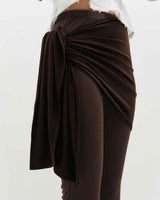 Layered Wrap Tie _ BROWN