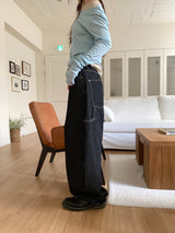WORK STRIPE BALLOON JEANS