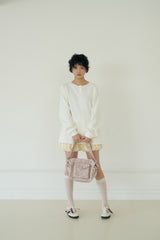 KIKI HENLEY NECK WAFFLE TOP (WHITE)