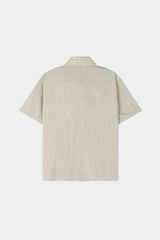Pastel check cropped short-sleeve shirt