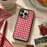 【MADE】ピクニック レッドチェック iPhoneケース [Glossy Glass/Magsafe]