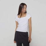 D. BASIC COTTON SQUARE-NECK T - WHITE