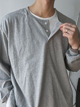 [A-T0042] レイヤードヘンリーネックTシャツ (3色)