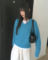 リオルーズオーバーVネックニット