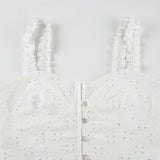 a punching eyelet bustier blouse