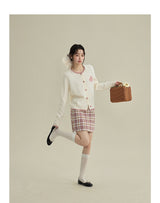 Balletcore Contrast Jacquard Knit Cardigan