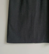 Cre wool pin tuck H-line slit long skirt (belt set)