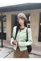 Mint Brown Layered Cardigan Knitwear