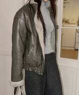 [Reversible] Reversible leather fur jacket(2color)