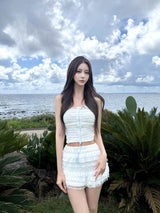1519. White frill 2pc