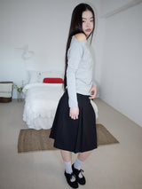 ONE-SHOULDER ELASTIC T (MELANGE)