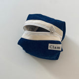 Clam ラウンドポーチ _ ブルーデニム