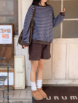 ソフトコーデュロイバンディングハーフパンツ (5color)