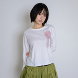CORSAGE SIDE POINT SLIM LONG SLEEVE