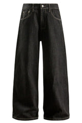 Raw Denim Wide Leg Jeans
