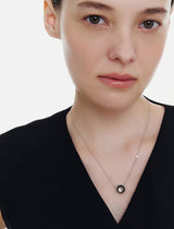 26SS★ [Premium Plating] Pennysense AB(W) Goutte Necklace Black Pearl