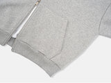 2-way Crop Fit Camo Print Hooded Zip-up Jumper White Melange